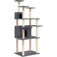 vidaXL Arbre à chat avec colonnes à griffer en sisal gris foncé 166 cm