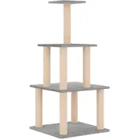 vidaXL Arbre à chat avec colonnes à griffer en sisal gris clair 111 cm