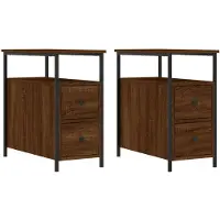 vidaXL Tables de chevet 2pcs chêne marron 30x60x60cm bois d'ingénierie