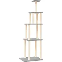 vidaXL Arbre à chat avec colonnes à griffer en sisal gris clair 183 cm