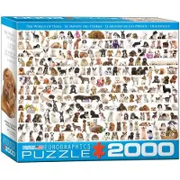 Eurographics Puzzle Le monde des chiens, Chiens, 2000 pièces, 67.6 x 96.8 cm, 8220-0581