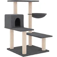 vidaXL Arbre à chat avec colonnes à griffer en sisal gris foncé 82,5 cm