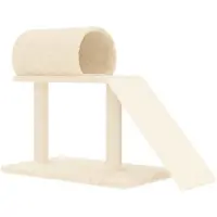 vidaXL Arbre à chat avec tunnel et rampe Crème 55,5 cm