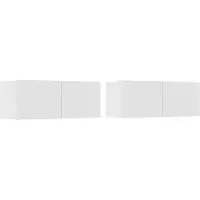 vidaXL Armoires TV 2 pcs. Blanc 80x30x30 cm Bois composite