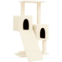 vidaXL Arbre à chat avec colonnes à griffer en sisal Crème 82 cm