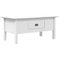 vidaXL Table basse BODO Blanc 100x55x46 cm Pin massif