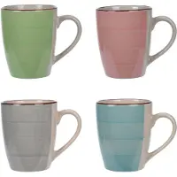 Excellent houseware Tasses En Terre Cuite 24cl Couleurs Lot 4