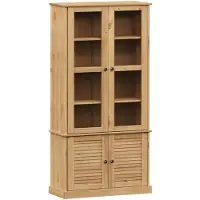vidaXL Vitrine en verre VIGO 85x35x170 cm bois massif de pin