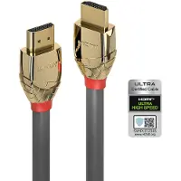 Lindy HDMI Gold Line (2 m), Câble vidéo, Gris