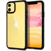 Spigen Ultra Hybrid Apple iPhone 11 Back Cover Transparent avec Bord Noir