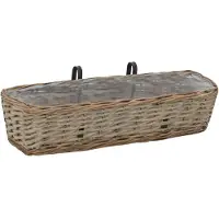 Prolenta Premium Jardinière De Balcon 2 Pcs Osier Avec Doublure En Pe 60 Cm
