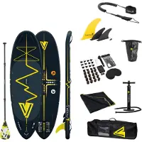 Yellowv Stand Up Paddle Board - SUP BOARD gonflable (8 pieds / 250 cm) Heartbeat "IGUAZU" pagaie légère / enfants