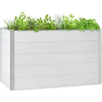 Blumfeldt Nova Grow Potager surélevé 150 x 91 x 100 cm WPC aspect bois blanc