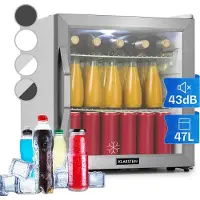 Klarstein Mini Frigo de Chambre et Bureau pour Boisson, Petit Frigo Silencieux, Refrigerateur Mini Bar 47L, Petit Réfrigérateur Camping, Étagères Réglables, Ondulés pour le Vin, Cannette, Beer Fridge
