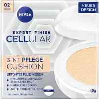 Nivea Hyaluron Cellular Filler 3 en 1 Soin Coussin Maquillage SPF15 - Maquillage légèrement couvrant en éponge 15 g 02 Medium