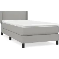 vidaXL Lit boxspring avec matelas gris clair 90x190 cm Tissu