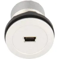 Schlegel Prises MIni-USB encastrées 2.0 femelle, encastrées RRJ MINIUSB BB Contenu : 1 pc, Câble + prise électronique, Argent