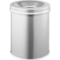 Durable Corbeille à papier SAFE auto-extinguible, 15 litres, Ø 260 x H 357 mm, argent métallisé