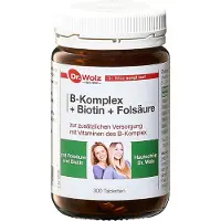 Dr. Wolz B-Complex + biotine + acide folique, 300 comprimés