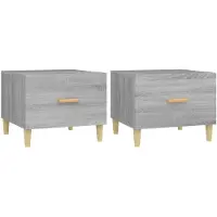 vidaXL Tables basses 2 pcs. Gris Sonoma 50x50x40 cm Bois composite