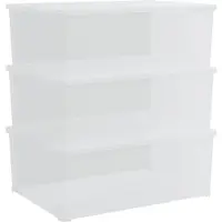 vidaXL Boîtes de rangement en plastique 3 pièces empilables 10 L