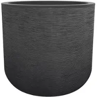 Eda Pot de Fleurs Circulaire Moderne Gris Sombre EDA - Ø 50 cm