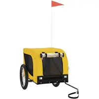 vidaXL Remorque pour vélo Chiens Jaune et noir Tissu Oxford & fer