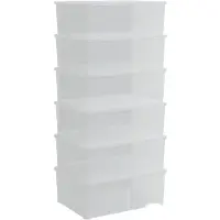 vidaXL Boîtes de rangement en plastique 6 pcs 10 L empilables