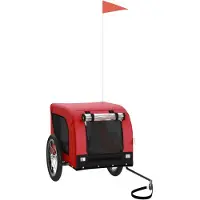 vidaXL Remorque pour vélo Chiens Rouge et Noir Tissu Oxford & Fer