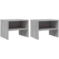 vidaXL Tables de chevet 2 pcs Sonoma gris 40x30x30cm Bois d'ingénierie