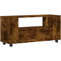 vidaXL Armoire TV chêne fumé 102x34,5x43 cm Bois composite