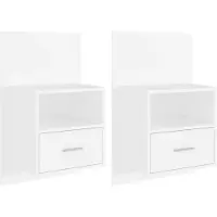 vidaXL Tables de chevet murales 2 pcs Blanc