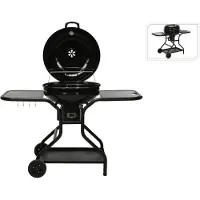 Progarden Gril sur roues avec table latérale noir