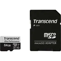 Transcend 340S - Carte mémoire flash - 64 Go - A2 / Video Class V30 / UHS-I U3 / Class10 - microSDXC
