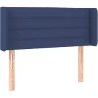 vidaXL Tête de lit avec oreilles bleu 83x16x78/88 cm Tissu