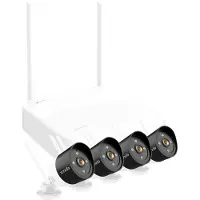 Tenda Kit de vidéosurveillance sans fil, NVR et 4 caméras extérieures tube 3MP