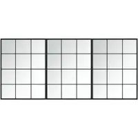 vidaXL Miroirs muraux 3 pcs noir 80x60 cm métal
