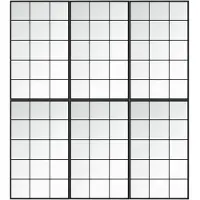 vidaXL Miroirs muraux 6 pcs noir 100x60 cm métal