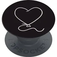 PopSockets Heart Ballon (2e gen, interchangeable), Support pour smartphone, Noir