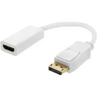 Deltaco Adaptateurs HDMI - DisplayPort, 4K UHD,, baltas / 00110023 (HDMI, 20 cm), Adaptateur données + vidéo, Blanc