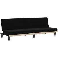 vidaXL Canapé-lit avec porte-gobelets Noir Tissu