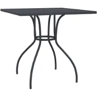 vidaXL Table de jardin anthracite 80x80x72,5 cm acier tressé