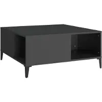 vidaXL Table basse noire 80x80x36,5 cm Bois composite