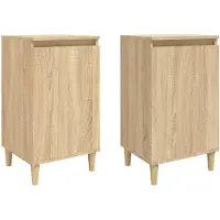 vidaXL Tables de chevet 2pcs chêne sonoma 40x35x70cm bois d'ingénierie
