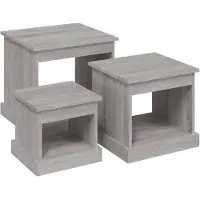 vidaXL Tables basses 3 pcs. Gris Sonoma Matériau dérivé du bois