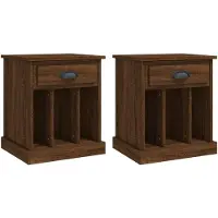 vidaXL Tables de chevet 2 pcs chêne marron 43x36x50 cm
