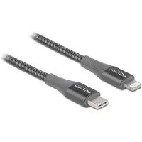 DeLOCK 86630, 0,5 m, Lightning, USB C, Mâle, Mâle, Gris