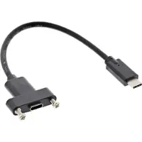 InLine 33441G Câble adaptateur USB 3.1, prise C sur prise femelle encastrée C, 0,2m