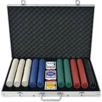 vidaXL Set de poker avec 1.000 jetons Aluminium