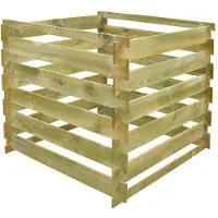 VidaXL Bac à compost à lattes 0,54 m3 Carré Bois